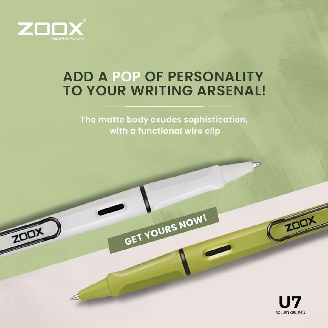 umaki.7様 FLAIR Zoox U7 Roller Gel Pen | Unique Wire Clip with Spring Action